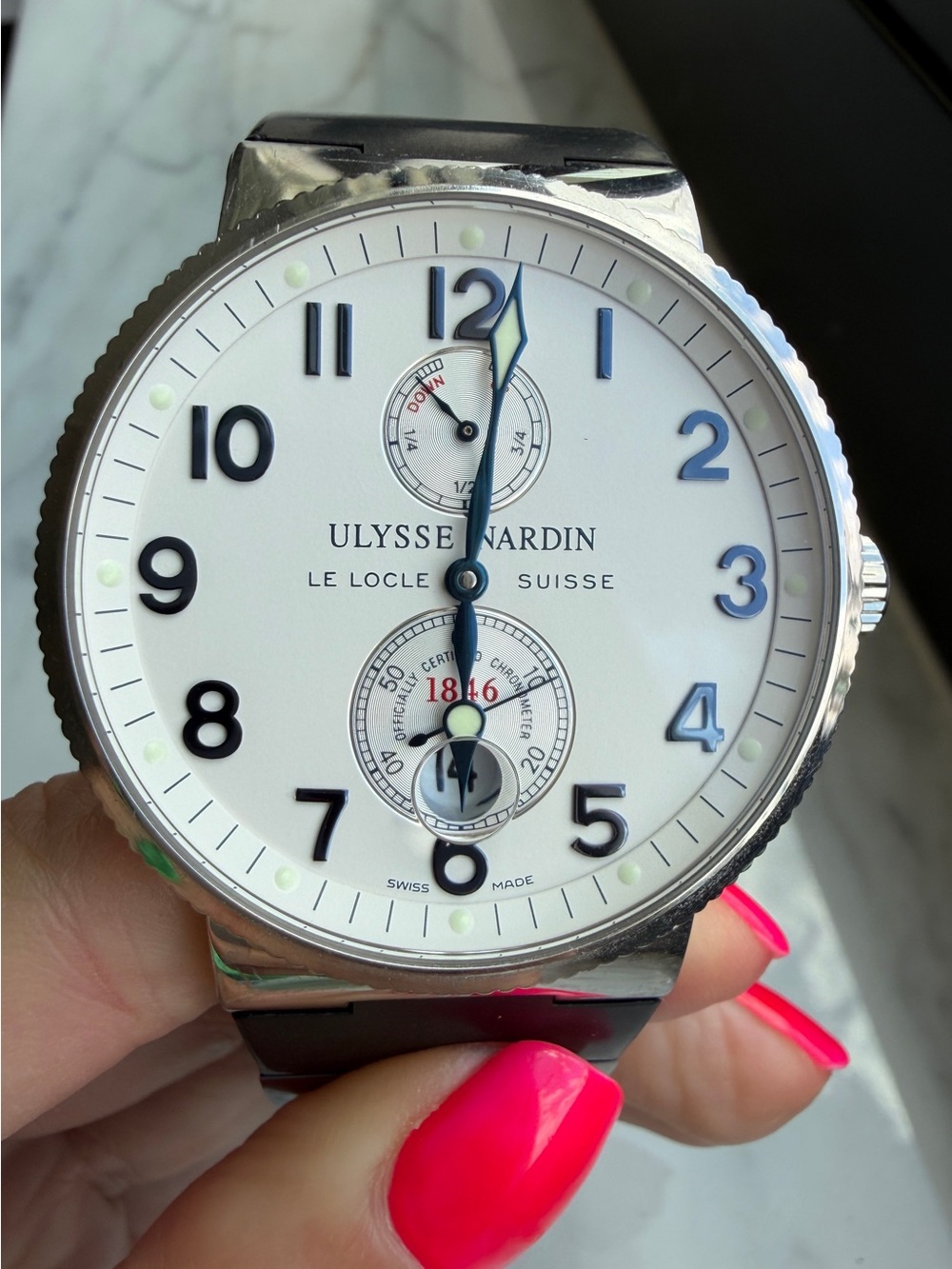Rare Ulysse Nardin Maxi Marine 41mm Auto White Dial w/ Box - Picture 2 of 10